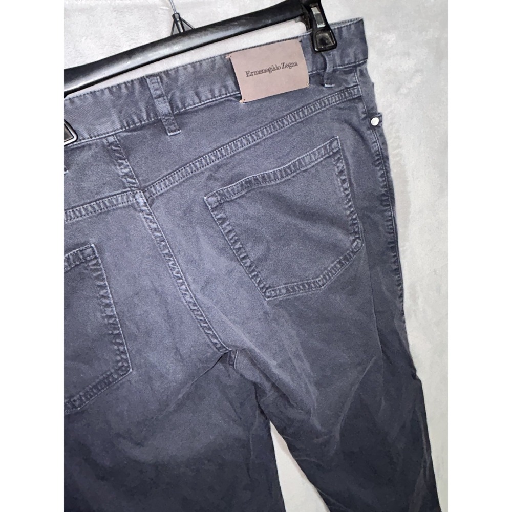 Ermenegildo Zegna Pants Mens 40x32 Charcoal  Straight Leg Cotton Luxury Italy